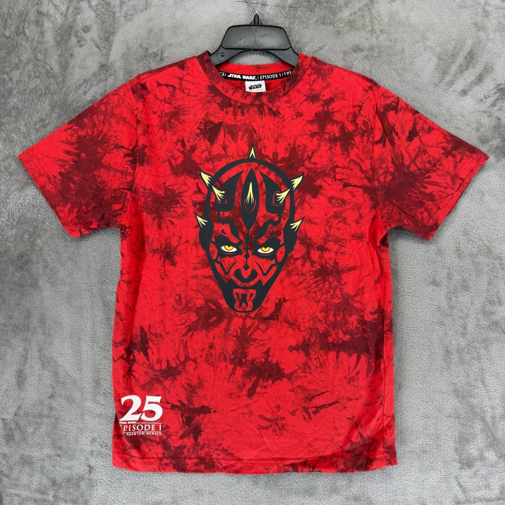 Star Wars Darth Maul T-Shirt Mens Small Red Tie Dye Episode I 25th Anniversary